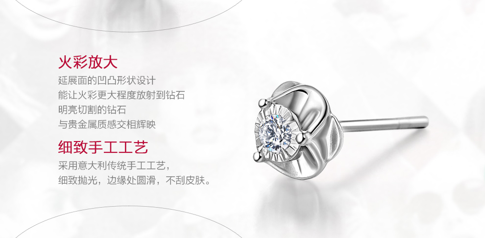 戀花/18K金鉆石耳釘（現貨）